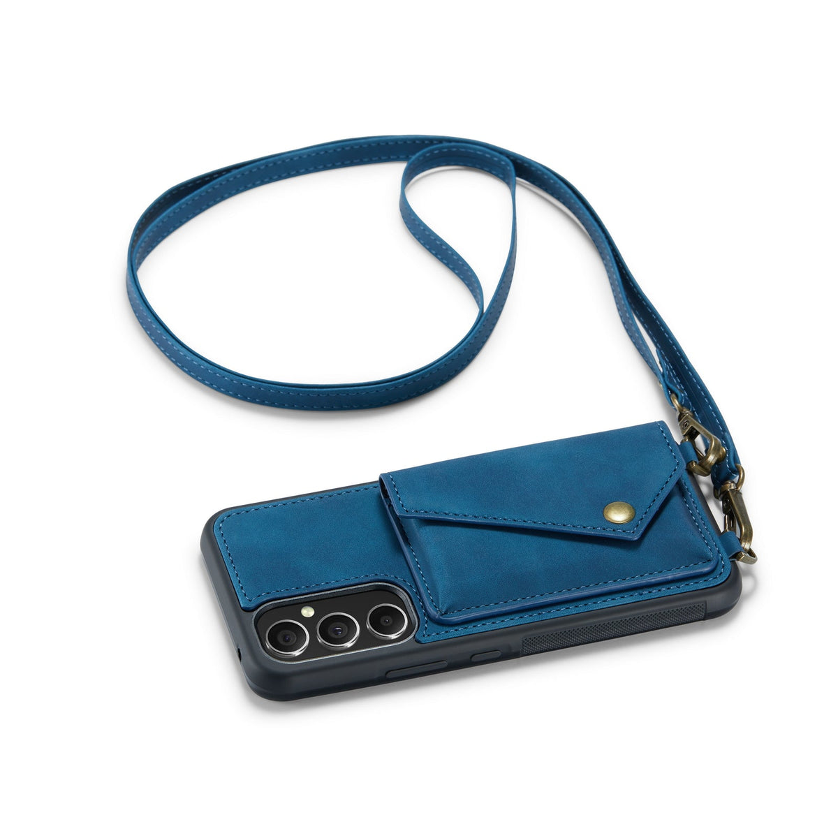 Samsung Galaxy A14 4G Hoesje - Navy Blue - Luxe Back Cover met Telefoonkoord