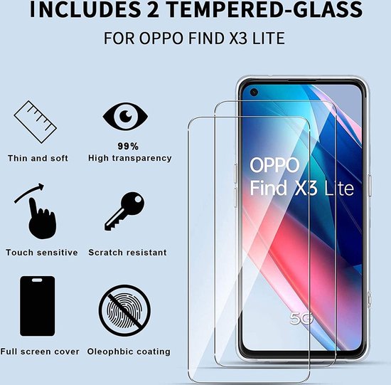 OPPO Find X3 Lite 5G Panzerglas - Tempered Glass - 2 Stück