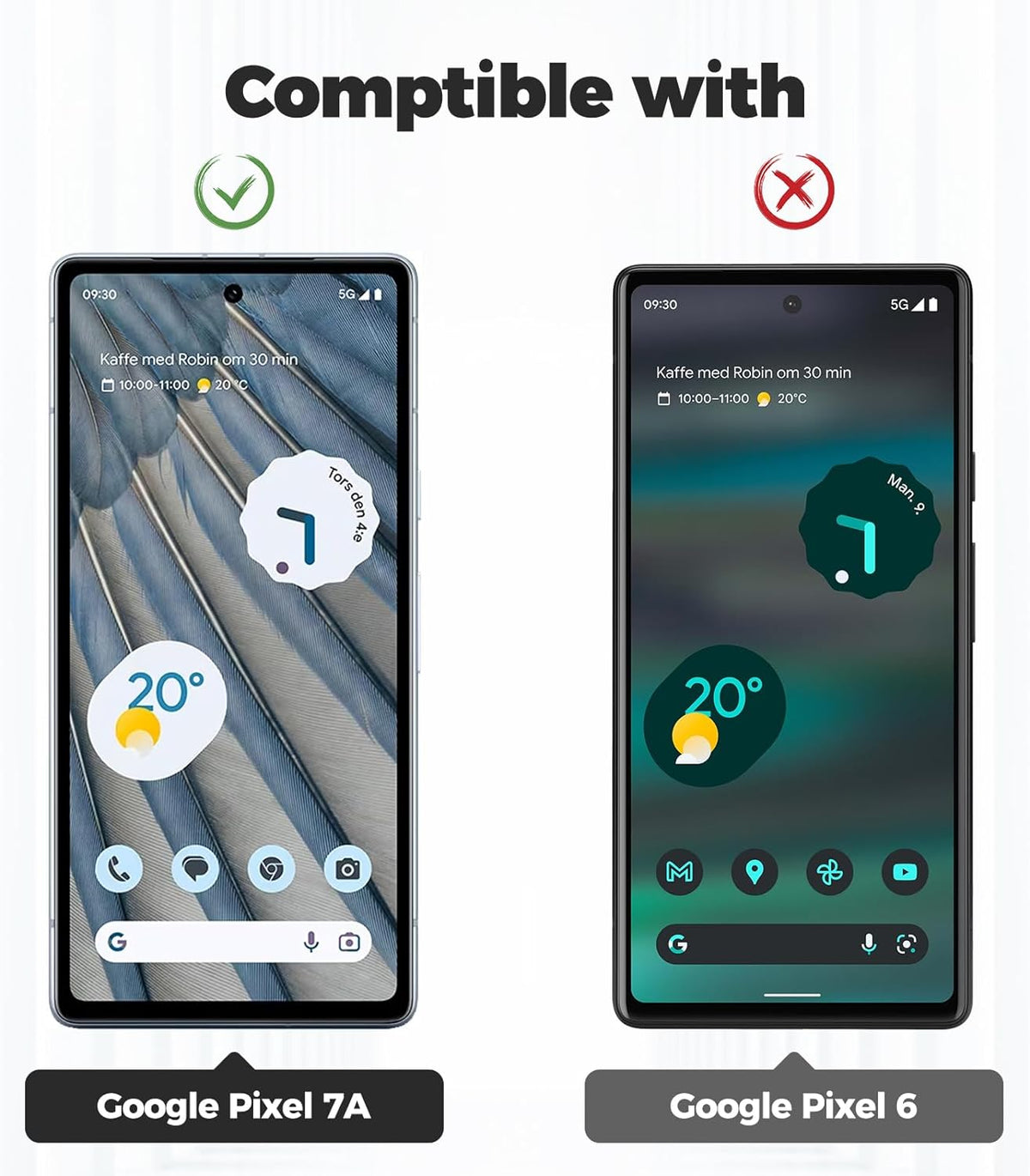 Google Pixel 7A Hülle - Transparent - Silikon-Backcover mit Handykette