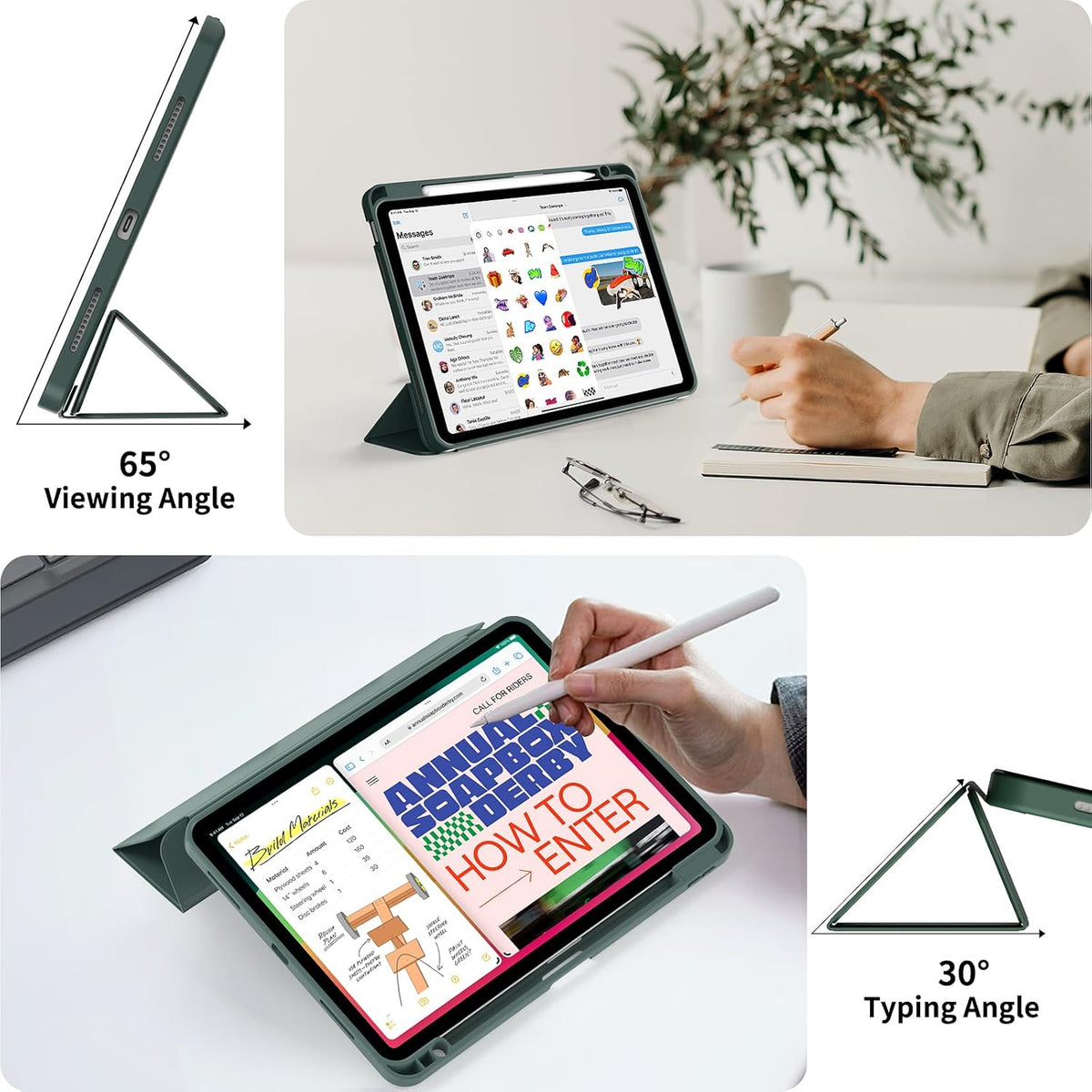 iPad Air 11 Zoll M3/M2 Tablet-Hülle - Grün - Smart Cover