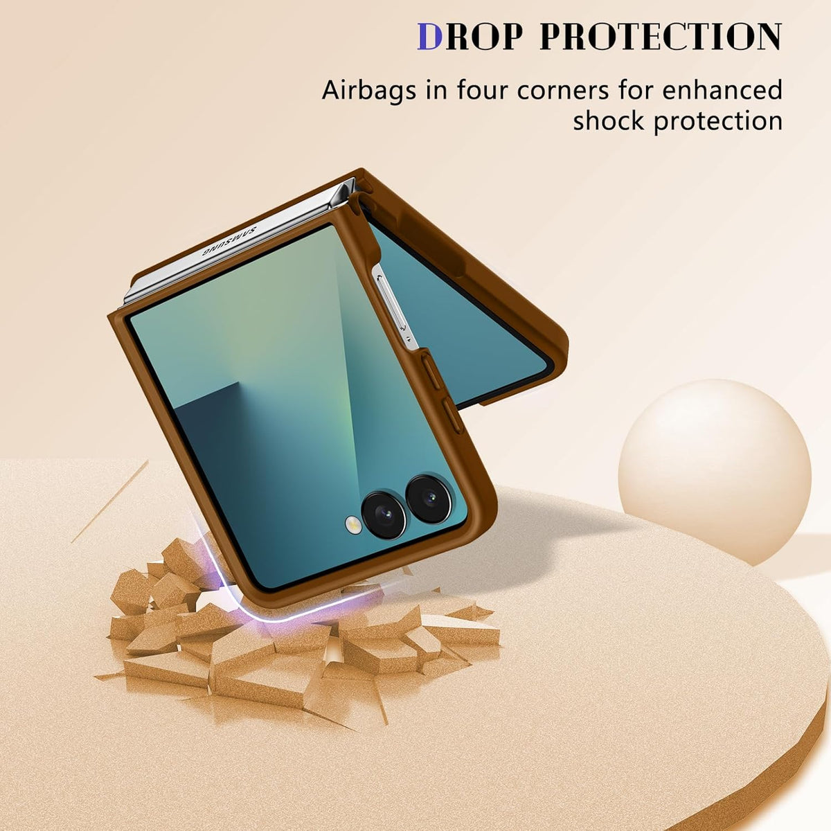 Samsung Galaxy Z Flip8 Hoesje - Bruin - Matte Armor MagSafe Back Cover