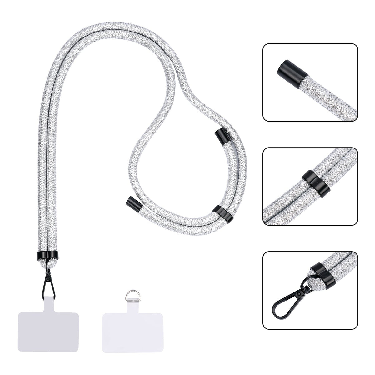 Extra Sterk Telefoonkoord - Metallic Silver