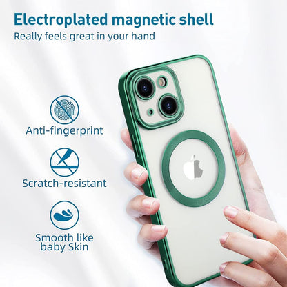 Apple iPhone 14 Hoesje - Groen - Hybrid Siliconen MagSafe Back Cover