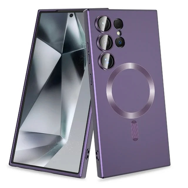 Samsung Galaxy S24 Ultra Hoesje - Paars - Matte Siliconen MagSafe Back Cover