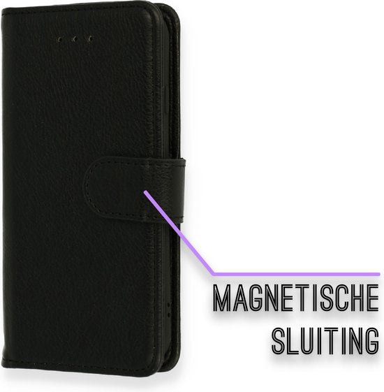 iPhone SE 2022 Hoesje - Zwart - Luxe Portemonnee Bookcase