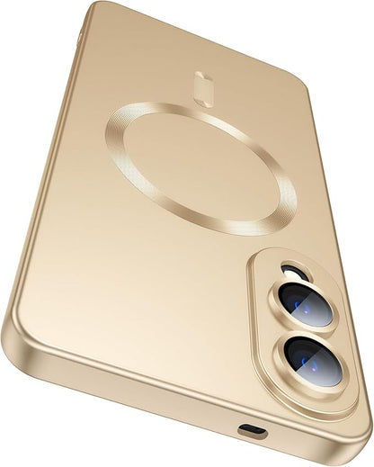 Samsung Galaxy S25 Edge Hoesje - Goud - Matte Siliconen MagSafe Back Cover