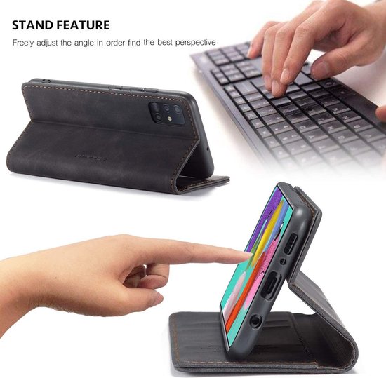 Samsung Galaxy A51 Hoesje - Charcoal Gray - Dunne Bookcase