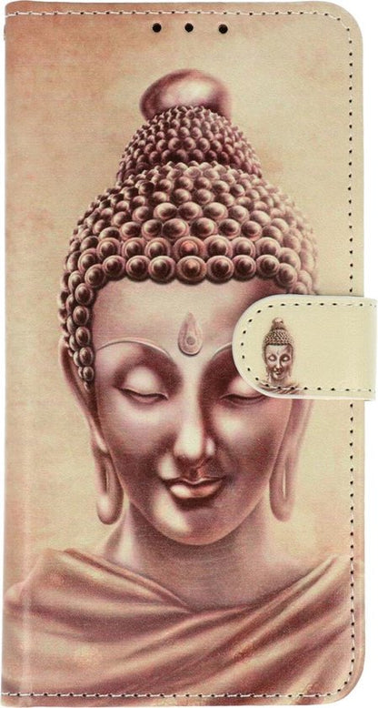 Samsung Galaxy A22 5G Hoesje - Buddha Goud - Print Bookcase