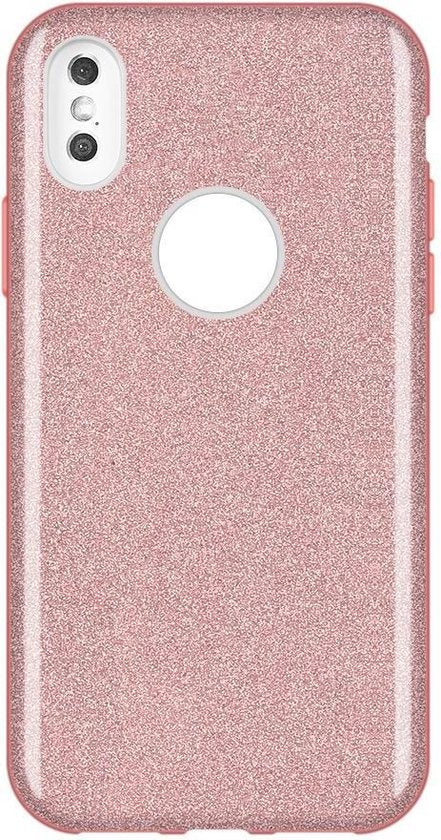 Apple iPhone XR Hoesje - Roze - Glitter Back Cover