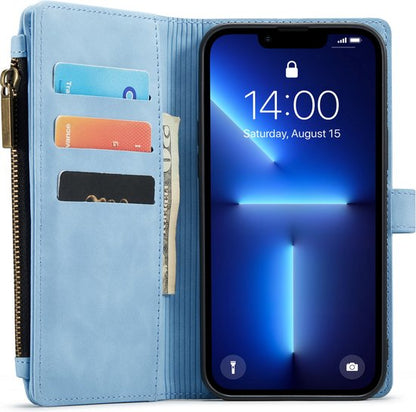 Apple iPhone 13 Pro Max Hoesje - Sky Blue - Luxe Bookcase met Rits