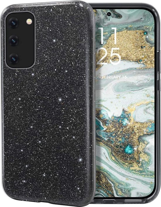 Samsung Galaxy A32 5G Hoesje - Zwart - Glitter Back Cover