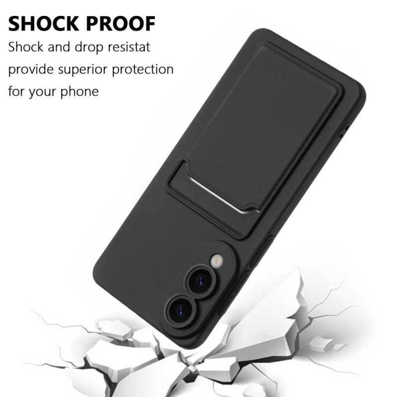 Samsung Galaxy S25 Edge Case - Black - Silicone Back Cover with Card Holder