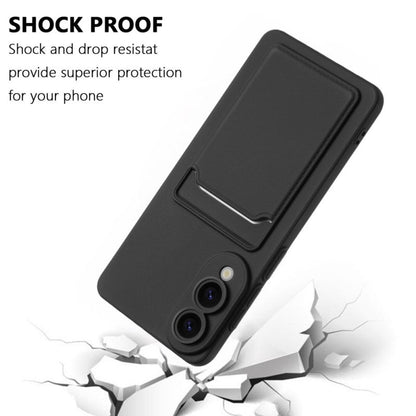 Samsung Galaxy S25 Edge Case - Black - Silicone Back Cover with Card Holder