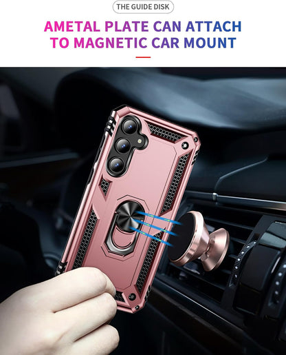 Samsung Galaxy A55 Hülle - Roségold - Armor-Ständer-Backcover