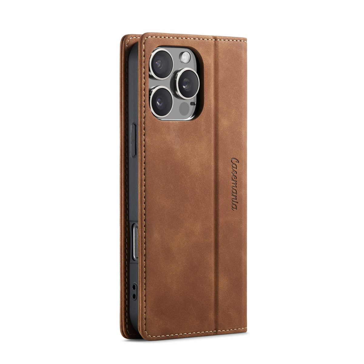Apple iPhone 16 Pro Max Hoesje - Sienna Brown - Dunne Bookcase