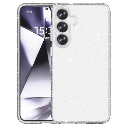 Samsung Galaxy S25 Hoesje - Zilver - Glitter Back Cover