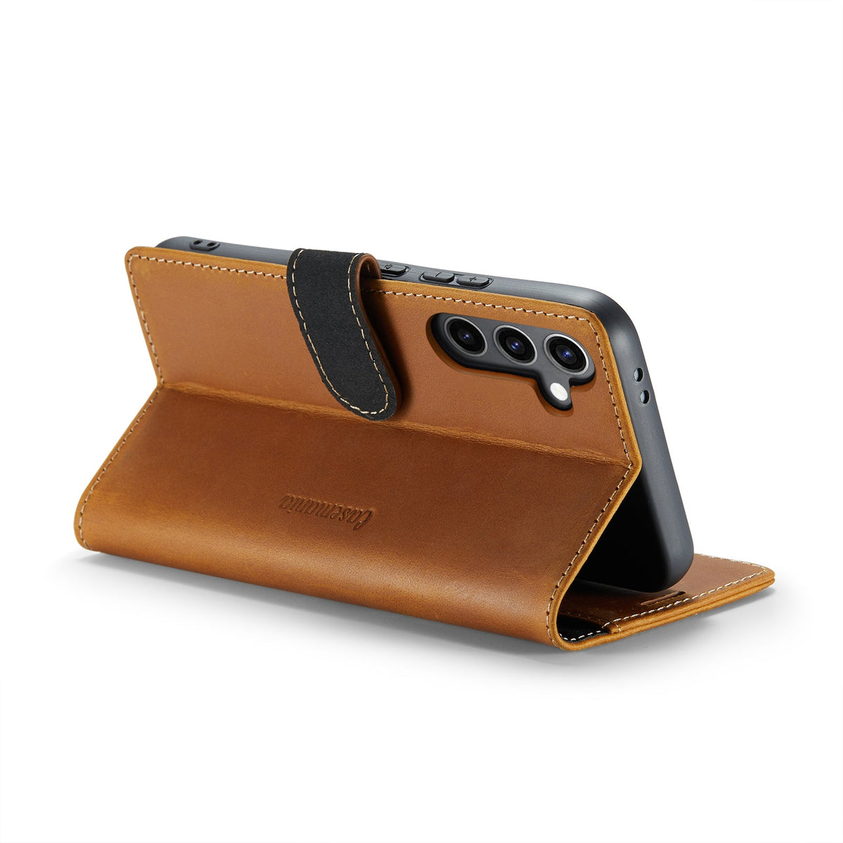 Samsung Galaxy S24 Hoesje - Sienna Brown - Echt Leren Bookcase
