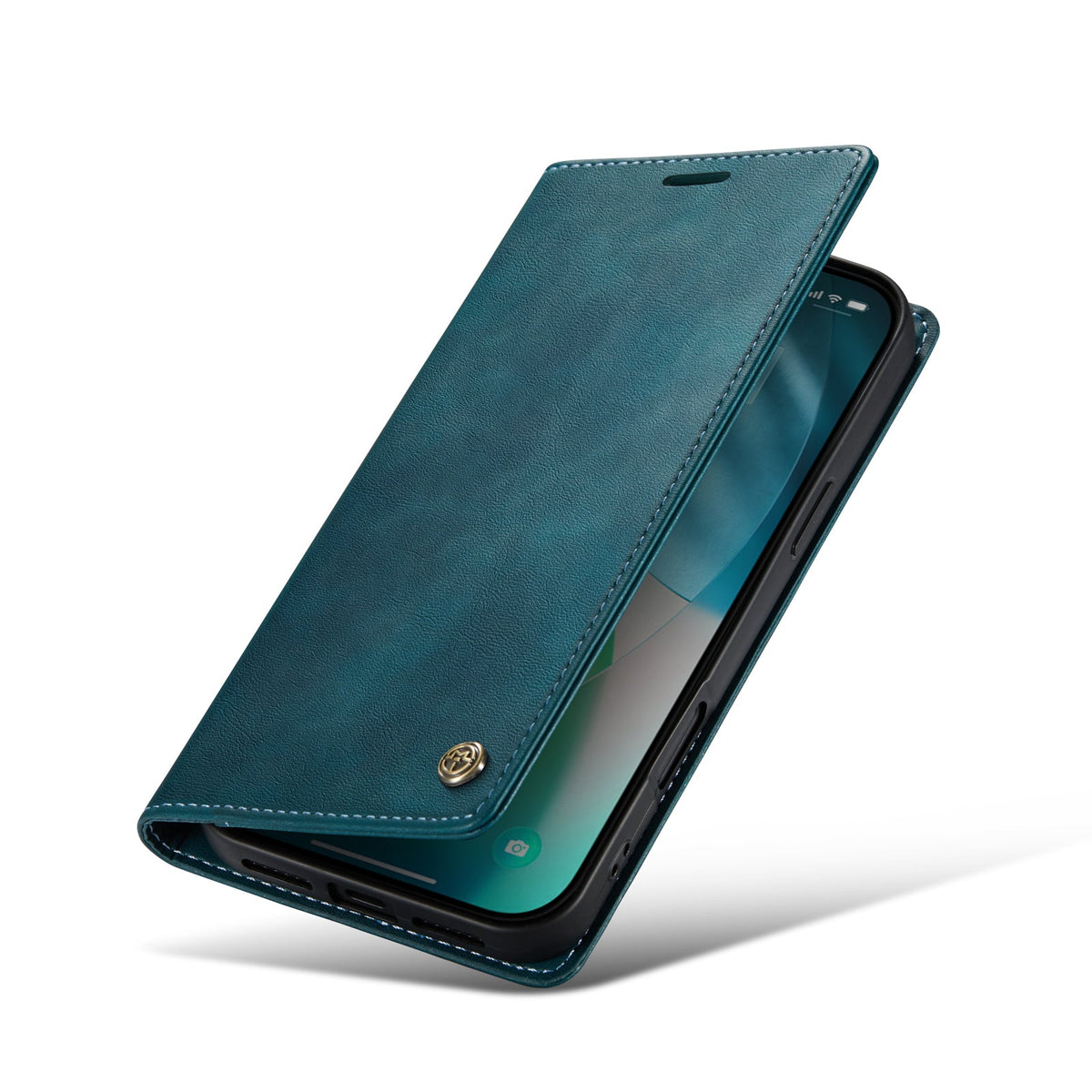 Apple iPhone 17 Pro Hoesje - Emerald Green - Luxe Dunne Bookcase