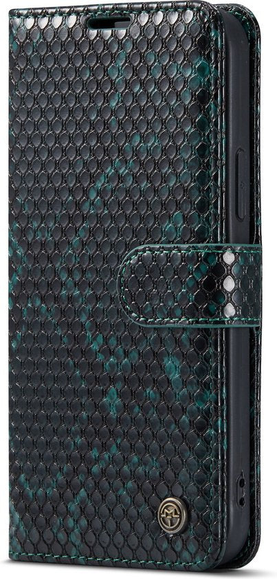 Apple iPhone 13 Pro Hoesje - Groen - Slangen Bookcase