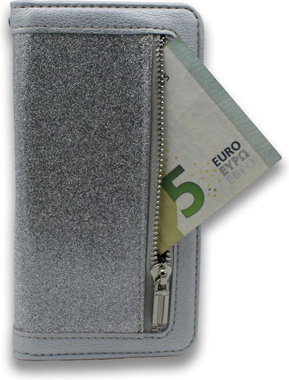 Samsung Galaxy Note 10 Lite Hoesje - Zilver - Luxe Bookcase met Rits