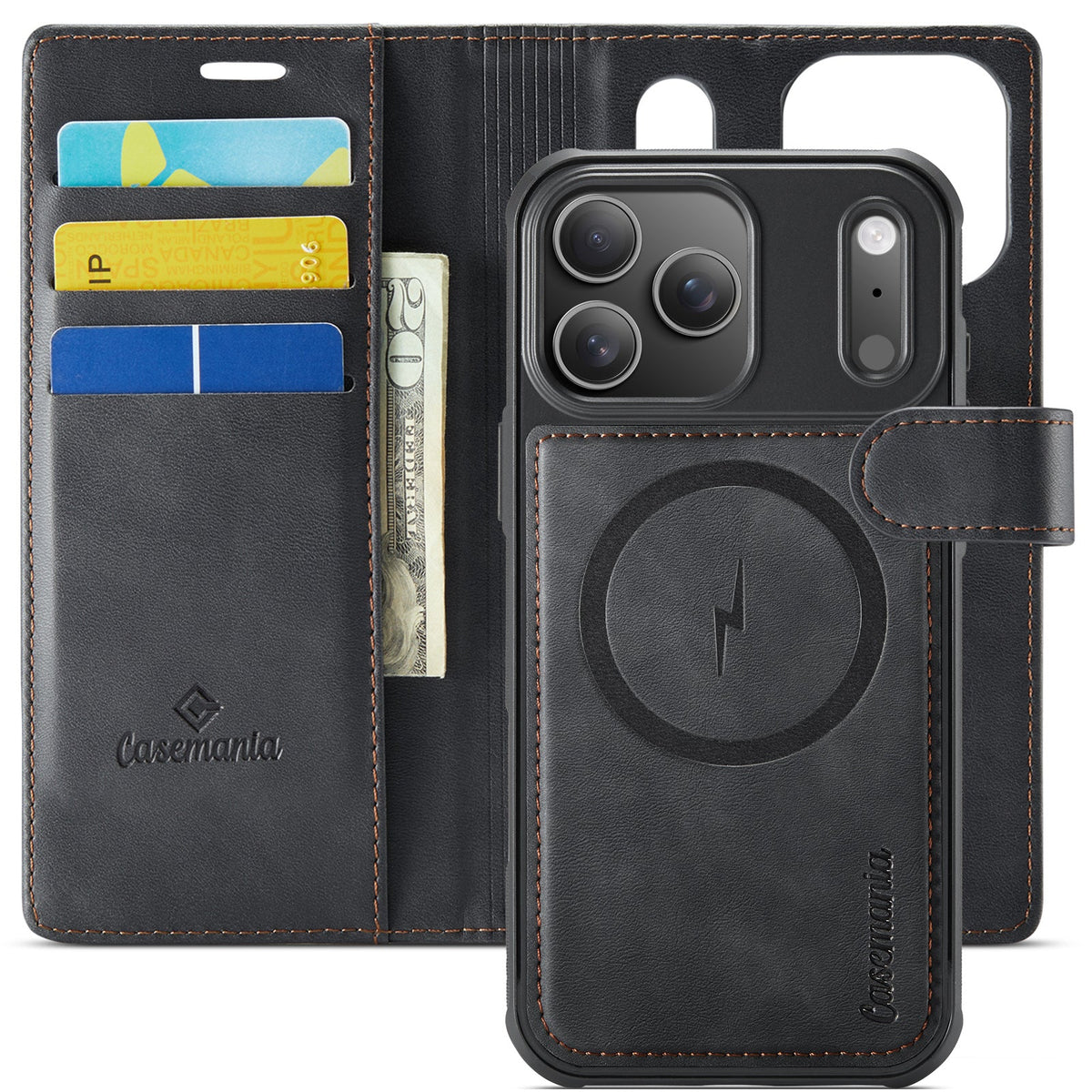 Apple iPhone 18 Pro Max Hoesje - Charcoal Gray - Luxe 2 in 1 MagSafe Bookcase