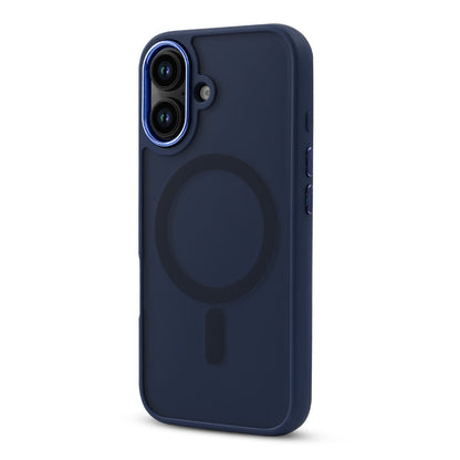 iPhone 16 Hoesje - Blauw - Matte Armor MagSafe Back Cover