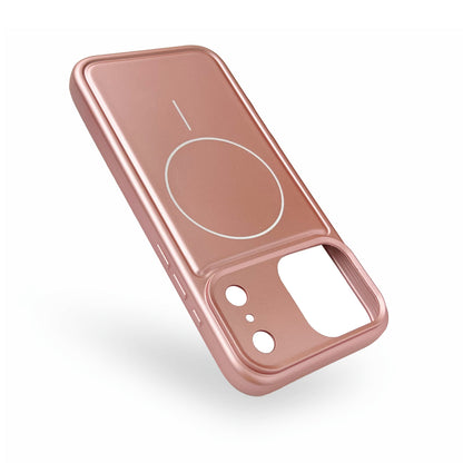 Apple iPhone 17 Pro Max Hoesje - Metallic Roze - Matte Siliconen MagSafe Back Cover