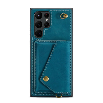 Samsung Galaxy S22 Ultra Hoesje - Emerald Green - Luxe Back Cover met Telefoonkoord