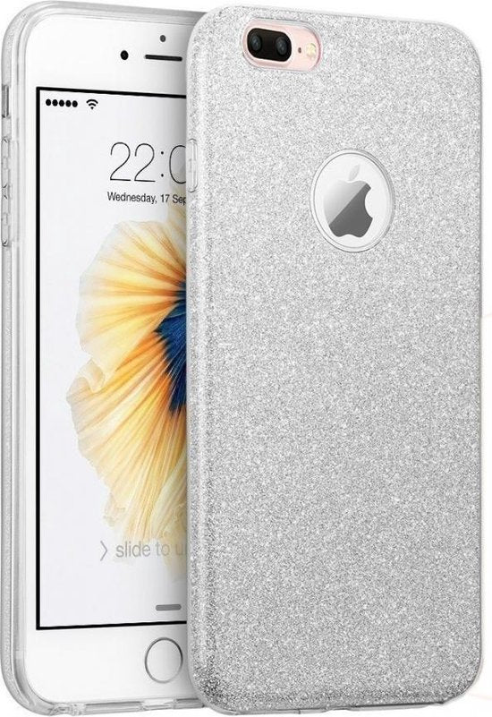 Apple iPhone 7 Plus Case - Silver - Glitter Back Cover