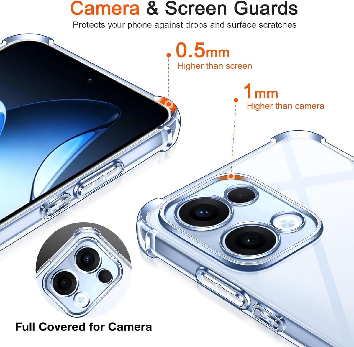 Coque Oppo Reno 13 F - Transparente - Étui arrière anti-chocs