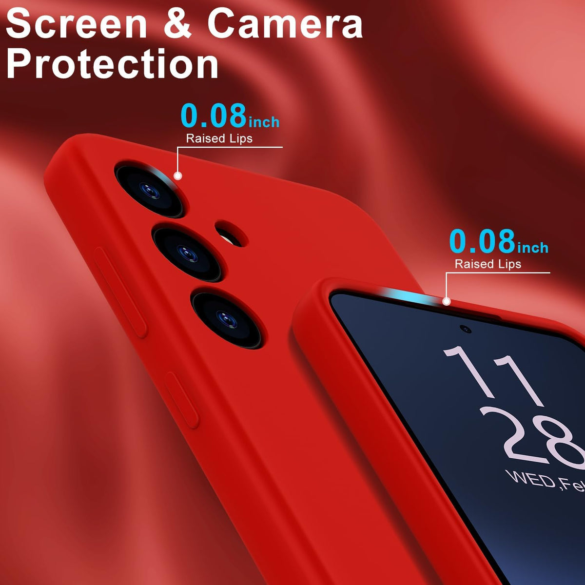 Samsung Galaxy S25 Hoesje - Rood - Liquid Siliconen Back Cover