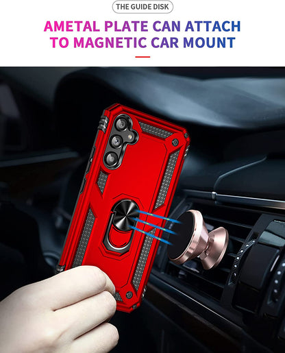 Samsung Galaxy A34 5G Hoesje - Rood - Armor Kickstand Back Cover