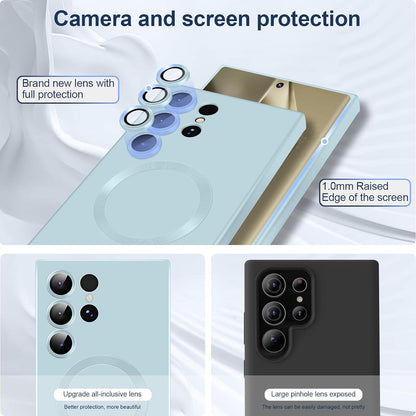Coque Samsung Galaxy S24 Ultra - Bleu clair - Étui arrière en silicone mat MagSafe