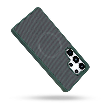 Samsung Galaxy S25 Ultra Hoesje - Groen - Carbon MagSafe Back Cover