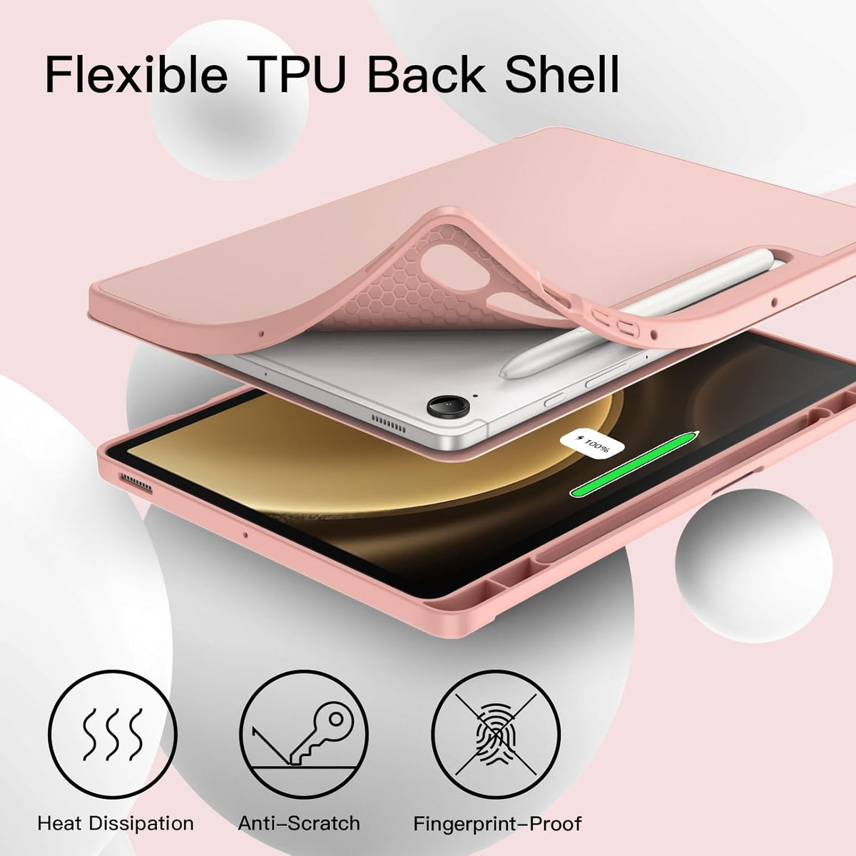 Samsung Galaxy Tab S10 FE Plus Tablethoes - Roze - Smart Cover