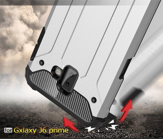 Samsung Galaxy J6+ (2018) Hoesje - Zwart - Armor Back Cover