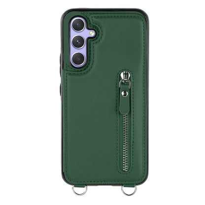 Samsung Galaxy A55 Hoesje - Groen - Luxe Back Cover met Telefoonkoord en Rits