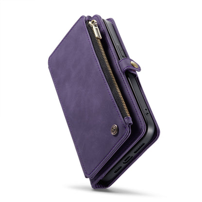 Apple iPhone 15 Pro Max Hoesje - Dark Purple - Luxe MagSafe Bookcase met Rits en Telefoonkoord