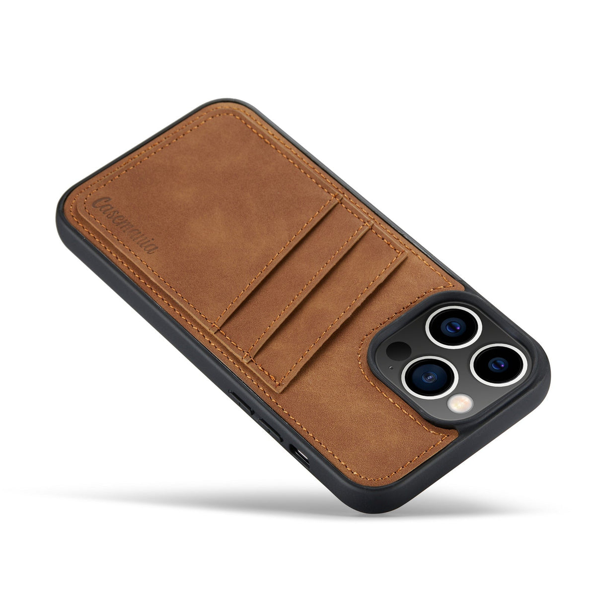 Apple iPhone 15 Pro Max Hoesje - Sienna Brown - Back Cover met Pasjeshouder
