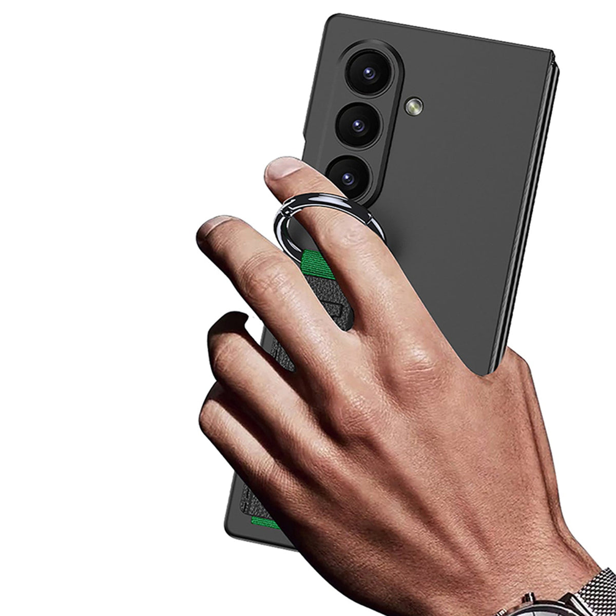 Samsung Galaxy Z Fold8 Ultra Hoesje - Grijs - Cover met Handstrap, Ring Houder en Ingebouwde Screenprotector