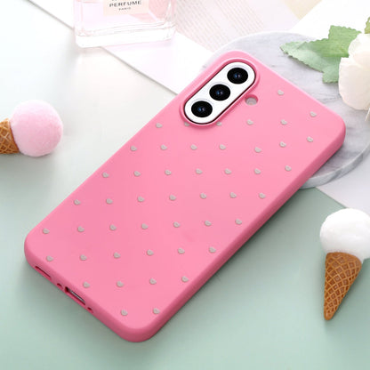 Samsung Galaxy A55 Hoesje - Neon Roze - Hartjes Back Cover