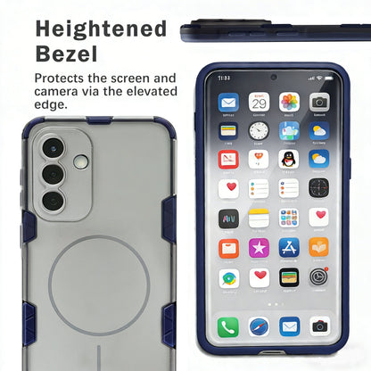 Samsung Galaxy A17 Hoesje - Transparant | Donker Blauw - Frosted Matte Hardcase MagSafe Back Cover