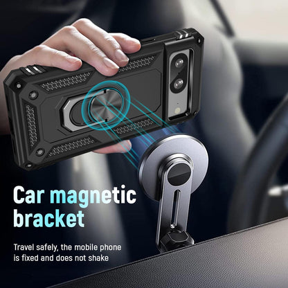 Google Pixel 8 Hoesje - Zwart - Armor Kickstand Back Cover met Magneetring