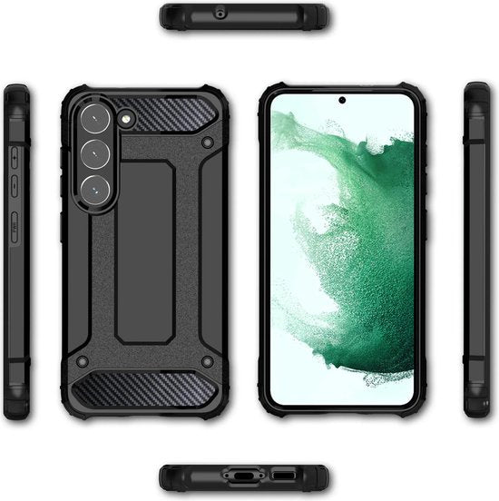 Samsung Galaxy S23 Plus Hoesje - Zwart - Armor Kickstand Back Cover