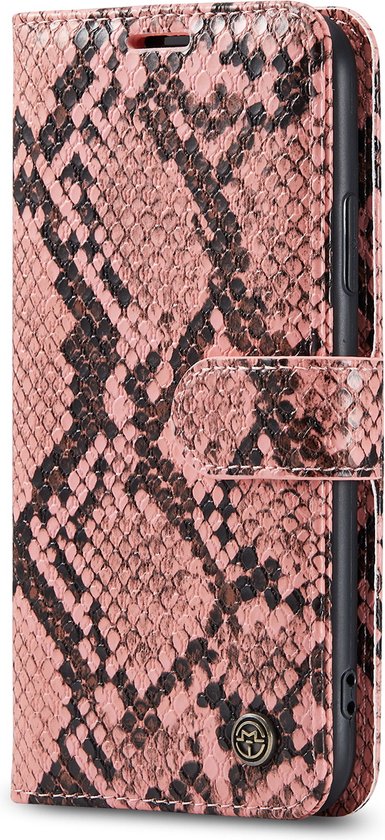 iPhone X / XS Hoesje - Roze - Slangen Bookcase