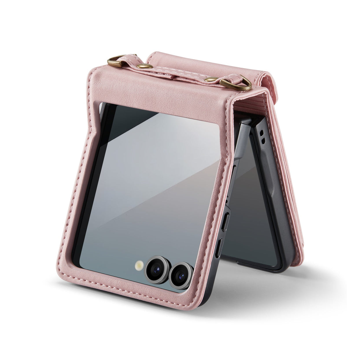 Samsung Galaxy Z Flip 7 Hoesje - Pale Pink - Bookcase met Telefoonkoord