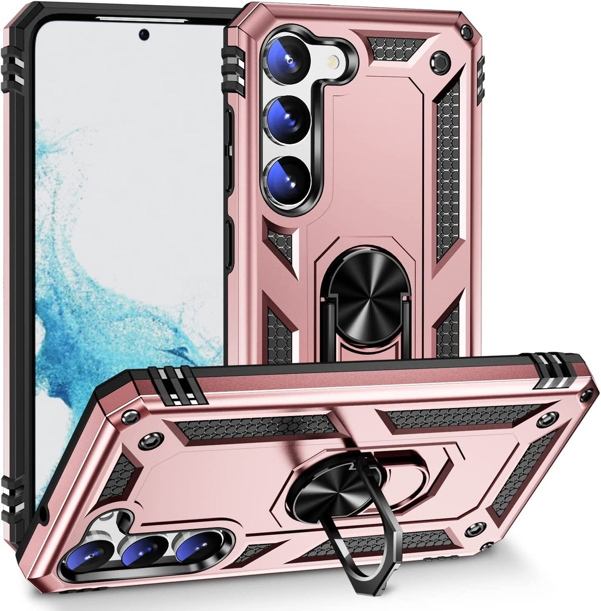 Samsung Galaxy S23 Plus Hoesje - Blauw - Armor Kickstand Back Cover