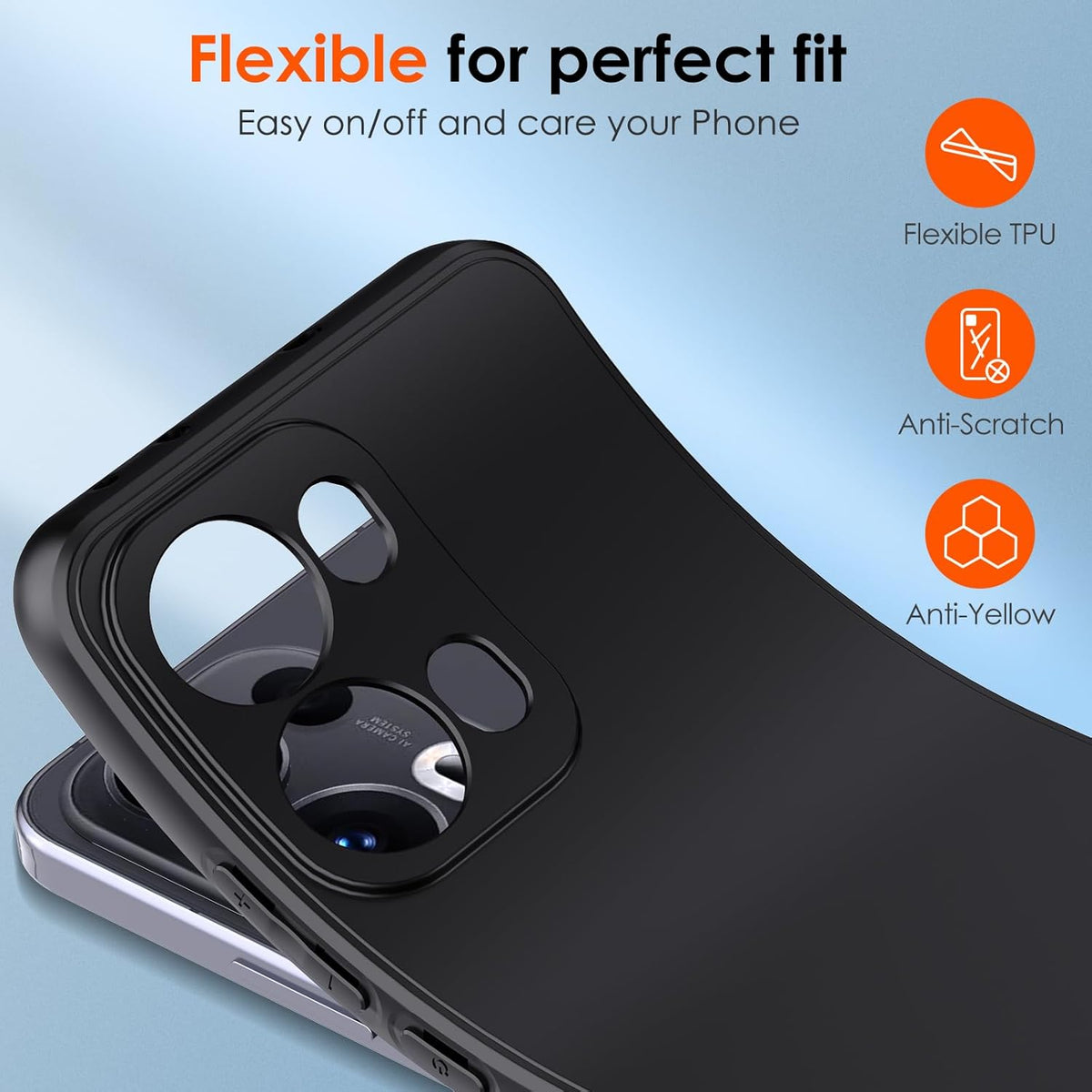 Oppo Reno 13 Pro Case - Black - Silicone Back Cover