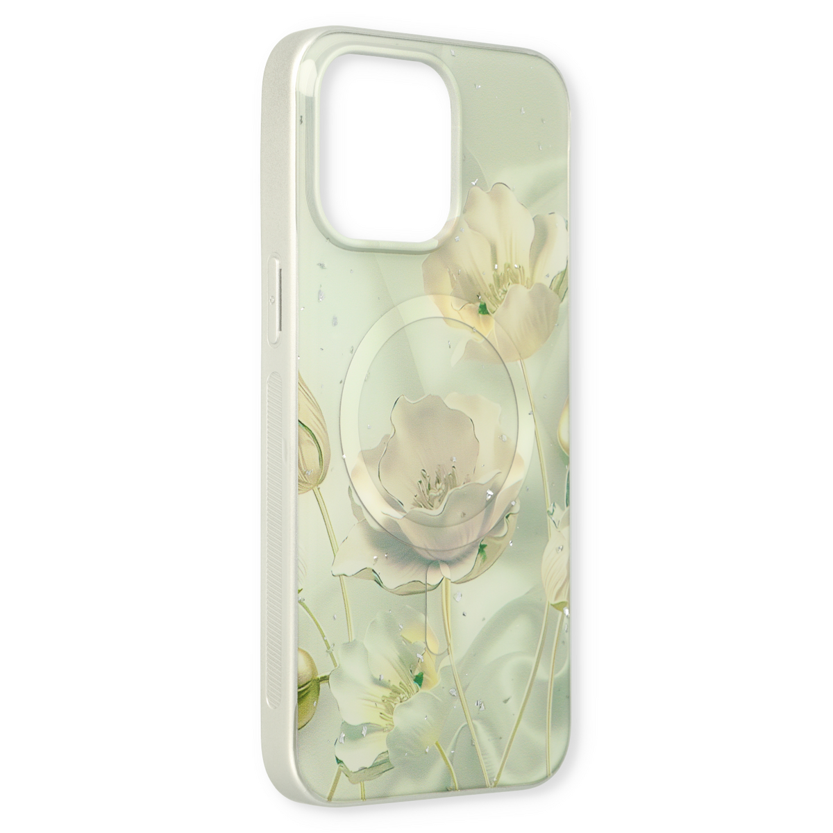 Apple iPhone 15 Pro Hoesje - Groen - Siliconen Marmer MagSafe Back Cover