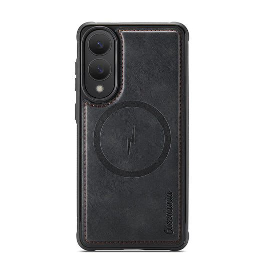 Samsung Galaxy S25 Edge Hülle - Charcoal Gray - Kunstleder-MagSafe-Backcover